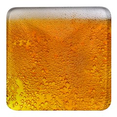 Beer Bubbles Pattern Square Glass Fridge Magnet (4 Pack) by Maspions