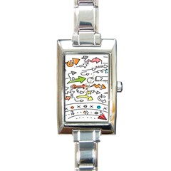 Desktop Pattern Art Graphic Design Rectangle Italian Charm Watch by Hannah976