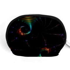 Fractal Transfer Metallic Black Accessory Pouch (medium) by Hannah976