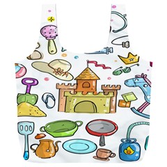 Baby Equipment Child Sketch Hand Full Print Recycle Bag (xxxl) by Hannah976