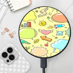 Cute Sketch Child Graphic Funny Wireless Fast Charger(black) by Hannah976