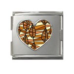 Autumn Leaf Mosaic Seamless Mega Link Heart Italian Charm (18mm) Front