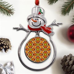 Geometry Shape Retro Trendy Symbol Metal Snowman Ornament by Hannah976