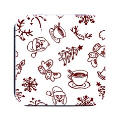 Red And White Christmas Breakfast  Square Metal Box (black) by ConteMonfrey