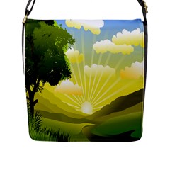 Wallpaper Background Landscape Flap Closure Messenger Bag (l) by Hannah976