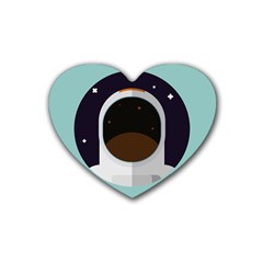 Astronaut Space Astronomy Universe Rubber Heart Coaster (4 Pack) by Sarkoni