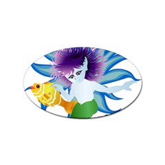 Mermaid Fantasy Undersea Merman Sticker (oval) by Sarkoni