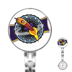 Rocket Space Clipart Illustrator Stainless Steel Nurses Watch by Sarkoni