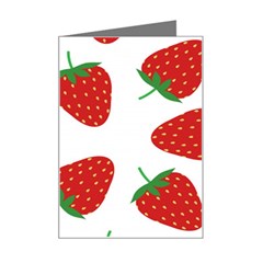 Seamless Pattern Fresh Strawberry Mini Greeting Card by Sarkoni