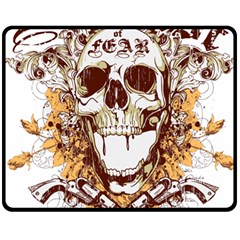 Harvest Of Fear Logo Illustration Skull Pistol Fleece Blanket (medium) by Sarkoni