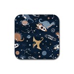 Space Theme Art Pattern Design Wallpaper Rubber Coaster (Square) Front