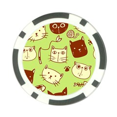 Cute Hand Drawn Cat Seamless Pattern Poker Chip Card Guard by Bedest