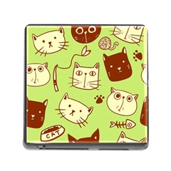 Cute Hand Drawn Cat Seamless Pattern Memory Card Reader (square 5 Slot) by Bedest