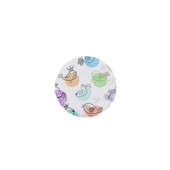 Cartoon Bird Cute Doodle Bird 1  Mini Buttons by Bedest