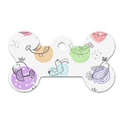 Cartoon Bird Cute Doodle Bird Dog Tag Bone (two Sides) by Bedest