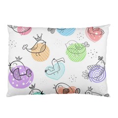 Cartoon Bird Cute Doodle Bird Pillow Case by Bedest