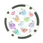 Cartoon Bird Cute Doodle Bird Poker Chip Card Guard (10 pack) Front