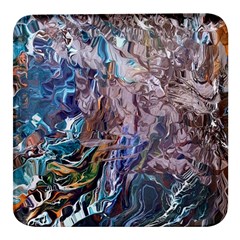 Abstract Blend V Square Glass Fridge Magnet (4 Pack) by kaleidomarblingart