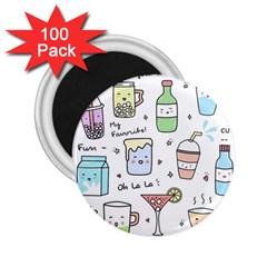 Drinks Cocktails Doodles Coffee 2 25  Magnets (100 Pack)  by Apen