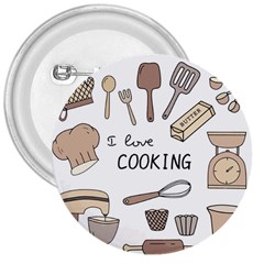 I Love Cooking Baking Utensils Knife 3  Buttons by Apen