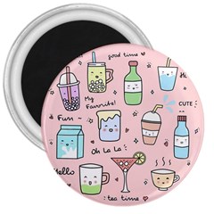 Drink Cocktail Doodle Coffee 3  Magnets by Apen