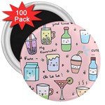 Drink Cocktail Doodle Coffee 3  Magnets (100 pack) Front