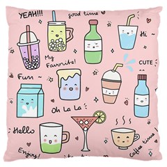 Drink Cocktail Doodle Coffee Large Cushion Case (one Side) by Apen