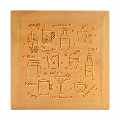 Drink Cocktail Doodle Coffee Wood Photo Frame Cube by Apen