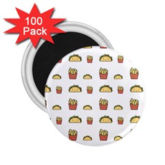 Fries Taco Pattern Fast Food 2 25  Magnets (100 Pack)  by Apen