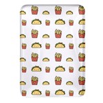 Fries Taco Pattern Fast Food Rectangular Glass Fridge Magnet (4 pack) Front