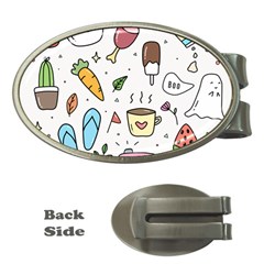 Doodle Fun Food Drawing Cute Money Clips (oval)  by Apen