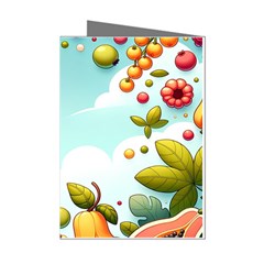 Fruits Sweet Papaya Orange Pattern Mini Greeting Cards (pkg Of 8) by Ravend