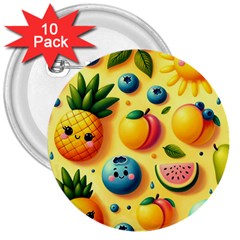 Fruits Fresh Sweet Pattern 3  Buttons (10 Pack)  by Ravend