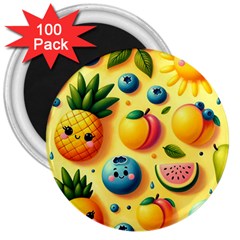 Fruits Fresh Sweet Pattern 3  Magnets (100 Pack) by Ravend