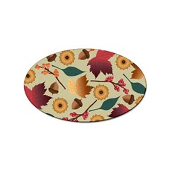 Autumn Leaves Colours Season Sticker (oval) by Ravend