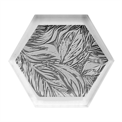 Foliage Pattern Texture Background Hexagon Wood Jewelry Box by Ravend