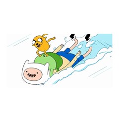 Adventure Time Finn And Jake Snow Satin Wrap 35  X 70  by Sarkoni