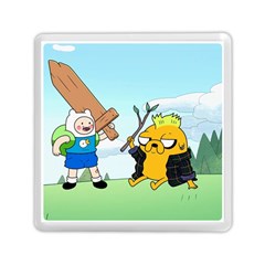 Adventure Time Finn And Jake Cartoon Network Parody Memory Card Reader (square) by Sarkoni