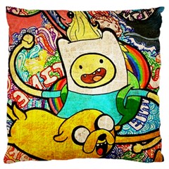 Painting Illustration Adventure Time Psychedelic Art Standard Premium Plush Fleece Cushion Case (two Sides) by Sarkoni