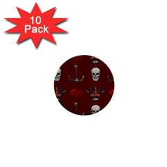 Tattoo Old School Background Pattern 1  Mini Buttons (10 Pack)  by Bedest