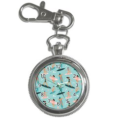 Beach Surfing Surfers With Surfboards Surfer Rides Wave Summer Outdoors Surfboards Seamless Pattern Key Chain Watches by Bedest