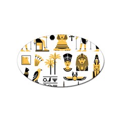 Egypt Symbols Decorative Icons Set Sticker (oval) by Bedest