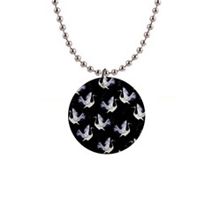 Crane Pattern 1  Button Necklace by Bedest