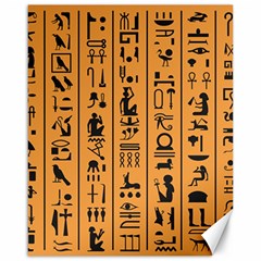 Egyptian Hieroglyphs Ancient Egypt Letters Papyrus Background Vector Old Egyptian Hieroglyph Writing Canvas 16  X 20  by Hannah976