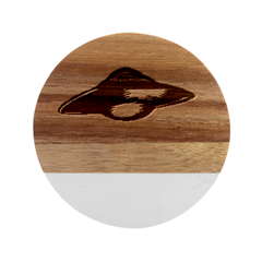 Alien Unidentified Flying Object Ufo Marble Wood Coaster (round) by Sarkoni