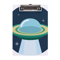 Illustration Ufo Alien  Unidentified Flying Object A5 Acrylic Clipboard by Sarkoni