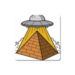 Unidentified Flying Object Ufo Under The Pyramid Square Magnet Front