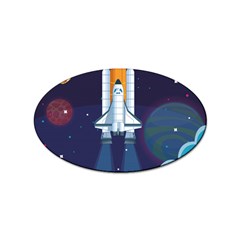 Spaceship Milkyway Galaxy Sticker (oval) by Bedest