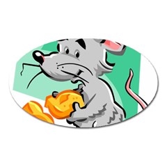 Mouse Cheese Tail Rat Mice Hole Oval Magnet by Sarkoni