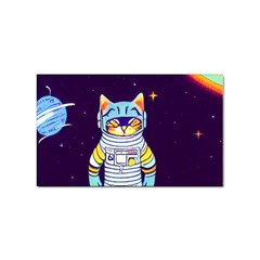 Cat Astronaut Space Retro Universe Sticker (rectangular) by Bedest